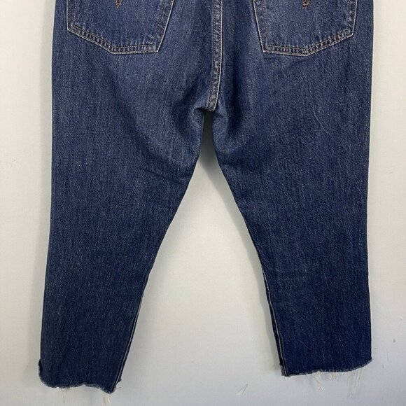 Levis Premium Wedgie Straight Jeans Blue Womens 26 Button Fly Raw Hem - Picture 11 of 15